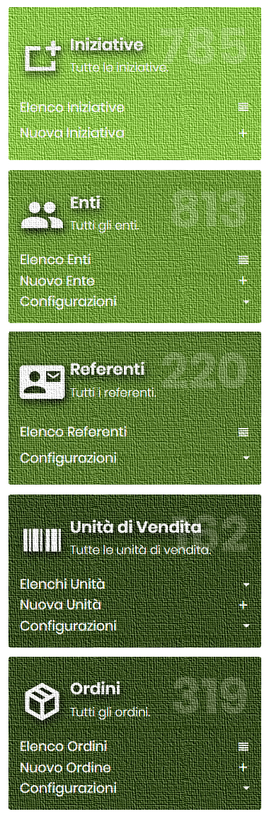 home page colonna menu